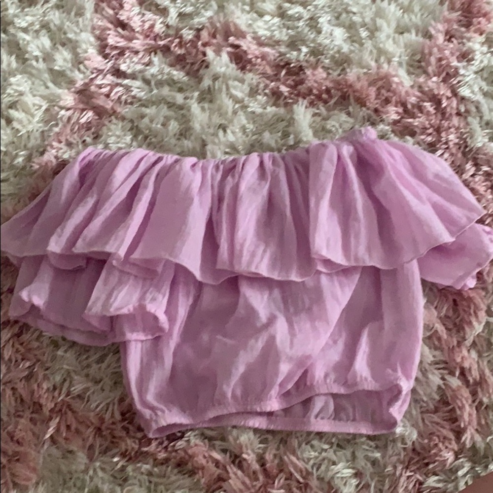 purple ruffle top